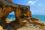 Fototapeta Desenie - Atlantic rocky coast view (Algarve, Portugal).
