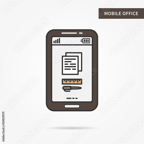 Linear Mobile Office Service Flat Phone Office Document App