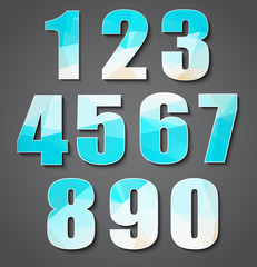 Aufkleber - Set polygon numbers from 0 to 9