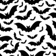 black and white halloween pattern with bats