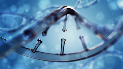Wall Mural - 3d illustration of glass model of dna molecule.