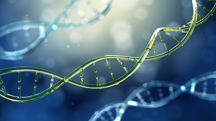 Wall Mural - 3d illustration of glass model of dna molecule.