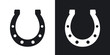 Vector horseshoe icon. Two-tone version on black and white background