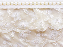 Lace And Pearls Vintage Background