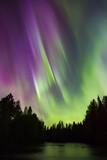 Fototapeta Tęcza - Colorful northern lights (Aurora borealis) in the sky