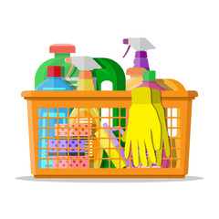 Leinwandbilder - household cleaning products and accessories