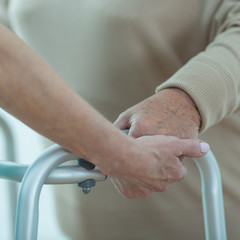 Sticker - Medic helping patient with zimmer