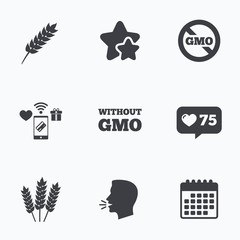 Poster - Agricultural icons. GMO free symbols.