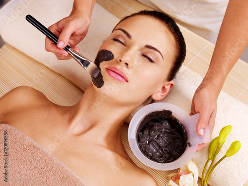 Naklejka na kafelki woman having beauty treatments in the spa salon