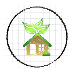 Wall Mural - Eco house icon