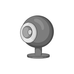 Poster - Webcam icon in black monochrome style isolated on white background. Video symbol vector illustration