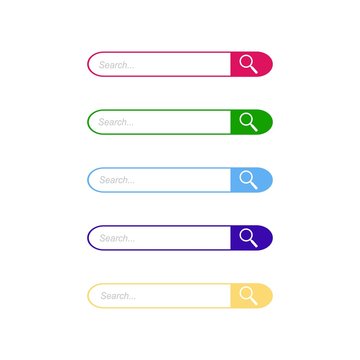 Colorful Set of Search Bar