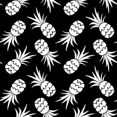 Wall Mural - Seamless pattern with pineapples