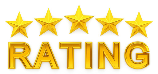 Wall Mural - Five star rating - 3d rendering