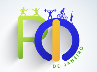 Sticker - Sports concept with Text Rio De Janeiro.