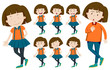 © blueringmedia - Girl with short hair in different actions