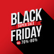 Black Friday Sale with discount 70%-80%. Vector illustration