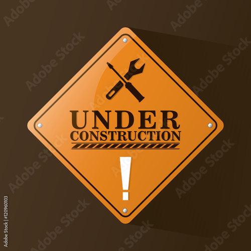 Wrench screwdriver and road sign icon. Under construction and repair