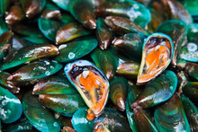 Fresh Mussels In The Market
