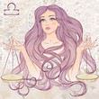 Astrological sign of Libra as a portrait of beautiful girl