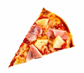 Wall Mural - Pineapple and ham Italian pizza slice