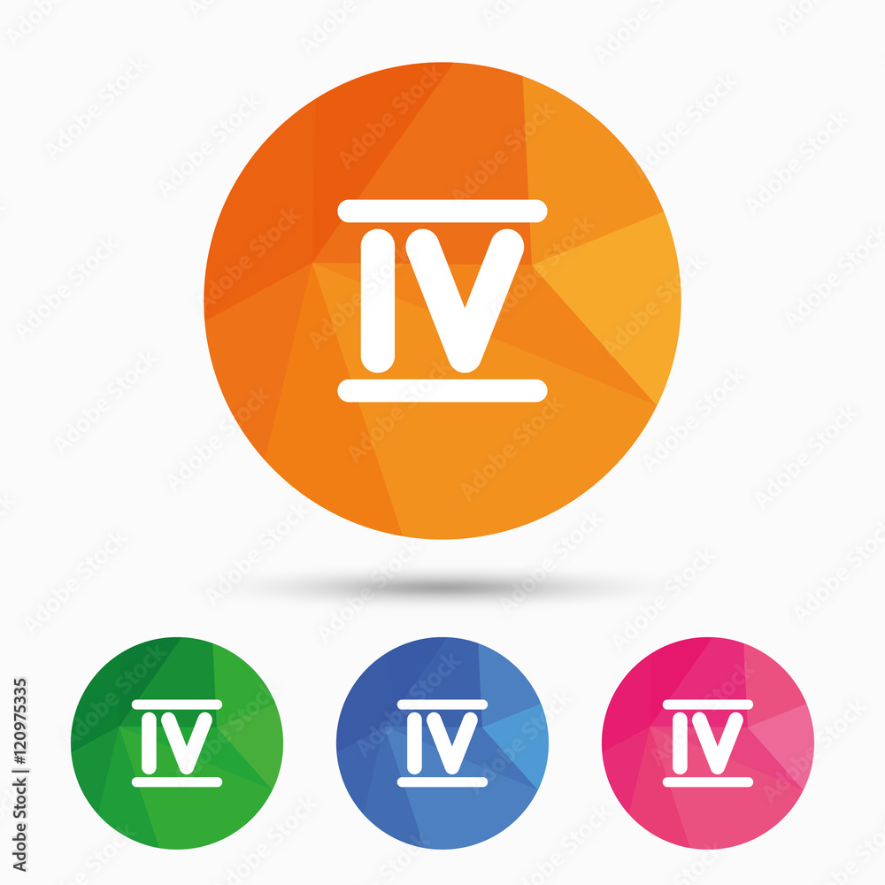 Roman numeral four icon. Roman number four sign. Stock Vector Adobe Stock