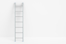 Ladder And White Wall, 3D Rendering
