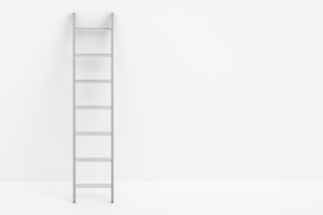 Poster - ladder and white wall, 3D rendering