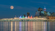 city full moon night,Vancouver BC Canada