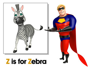 Poster - Super hero pointing Zebra