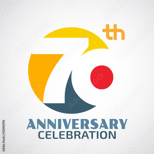 Template Logo 70th anniversary with a circle and the number 70 i Tableau sur Toile