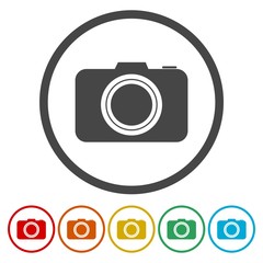 Wall Mural - Photo camera sign icon. Digital photo camera symbol.