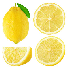 Fototapete - Isolated lemon fruits collection
