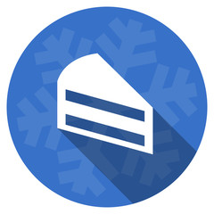 Leinwandbilder - cake blue flat design christmas winter web icon with snowflake