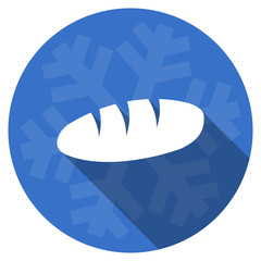Poster - bread blue flat design christmas winter web icon with snowflake