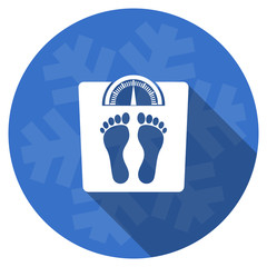 Aufkleber - weight blue flat design christmas winter web icon with snowflake