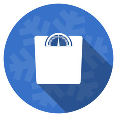 Aufkleber - weight blue flat design christmas winter web icon with snowflake
