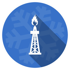 Aufkleber - gas blue flat design christmas winter web icon with snowflake
