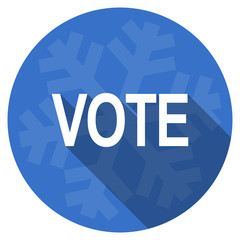 Poster - vote blue flat design christmas winter web icon with snowflake