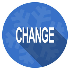 Poster - change blue flat design christmas winter web icon with snowflake