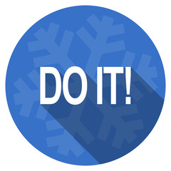 Aufkleber - do it blue flat design christmas winter web icon with snowflake