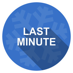 Aufkleber - last minute blue flat design christmas winter web icon with snowflake