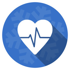 Aufkleber - pulse blue flat design christmas winter web icon with snowflake