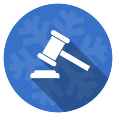 Poster - auction blue flat design christmas winter web icon with snowflake