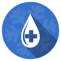 Poster - blood blue flat design christmas winter web icon with snowflake