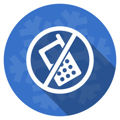 Poster - no phone blue flat design christmas winter web icon with snowflake