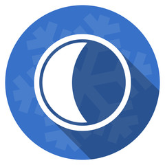 Poster - moon blue flat design christmas winter web icon with snowflake