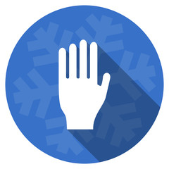 Aufkleber - stop blue flat design christmas winter web icon with snowflake