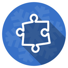 Poster - puzzle blue flat design christmas winter web icon with snowflake