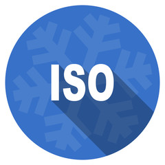Poster - iso blue flat design christmas winter web icon with snowflake